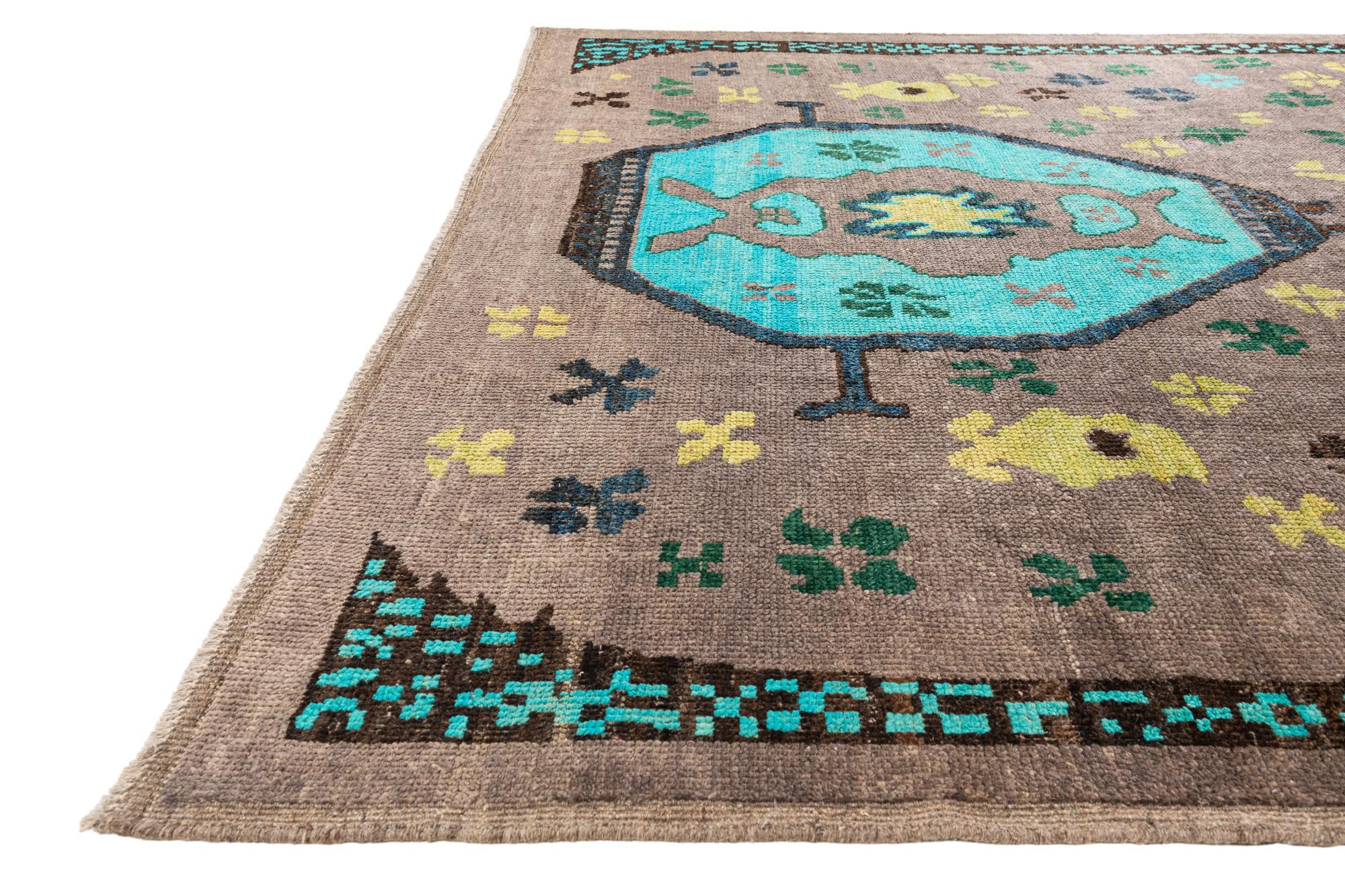 9' 9 x 12' Hand Knotted Moroccan Wool Rug