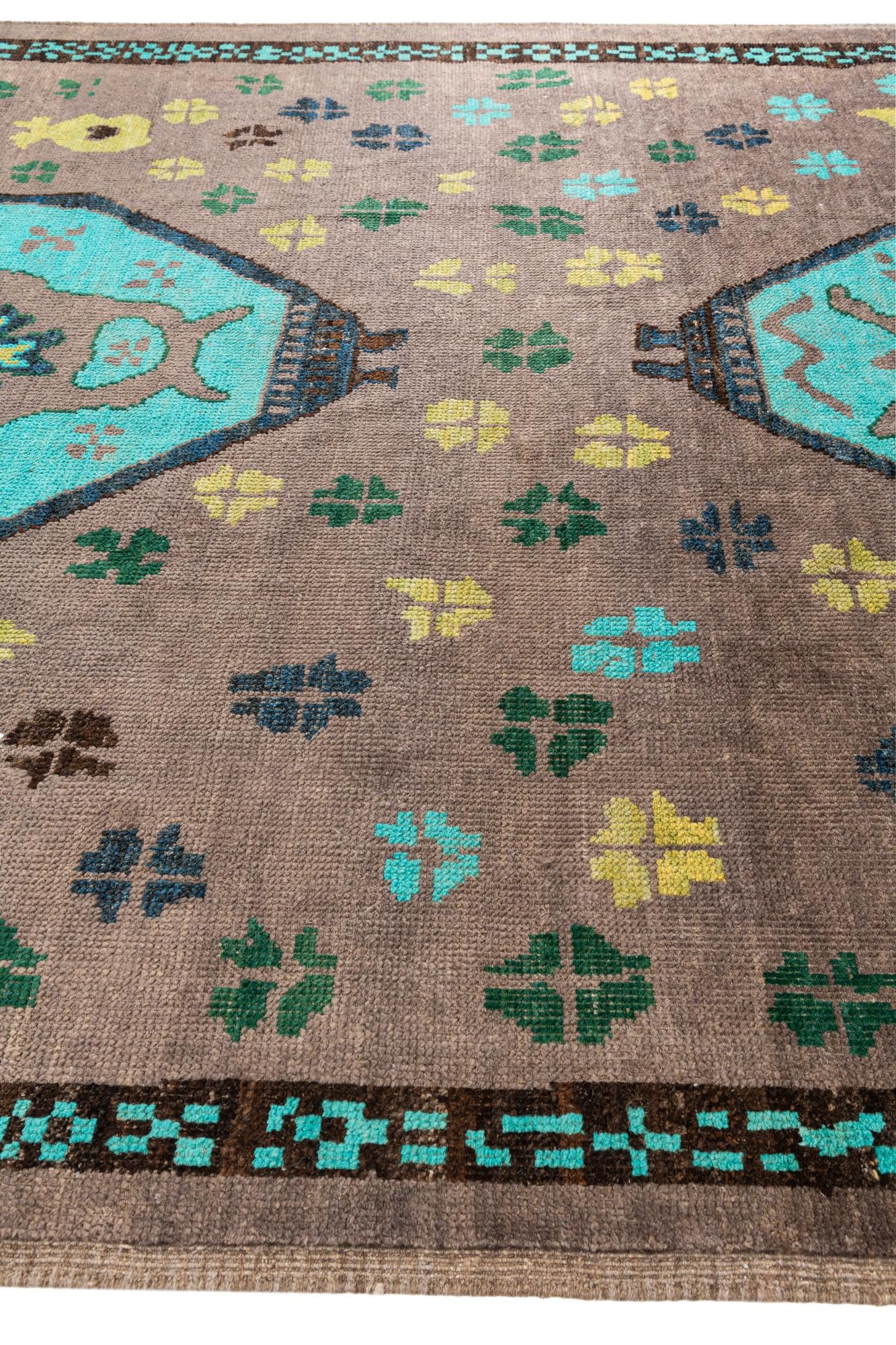 9' 9 x 12' Hand Knotted Moroccan Wool Rug