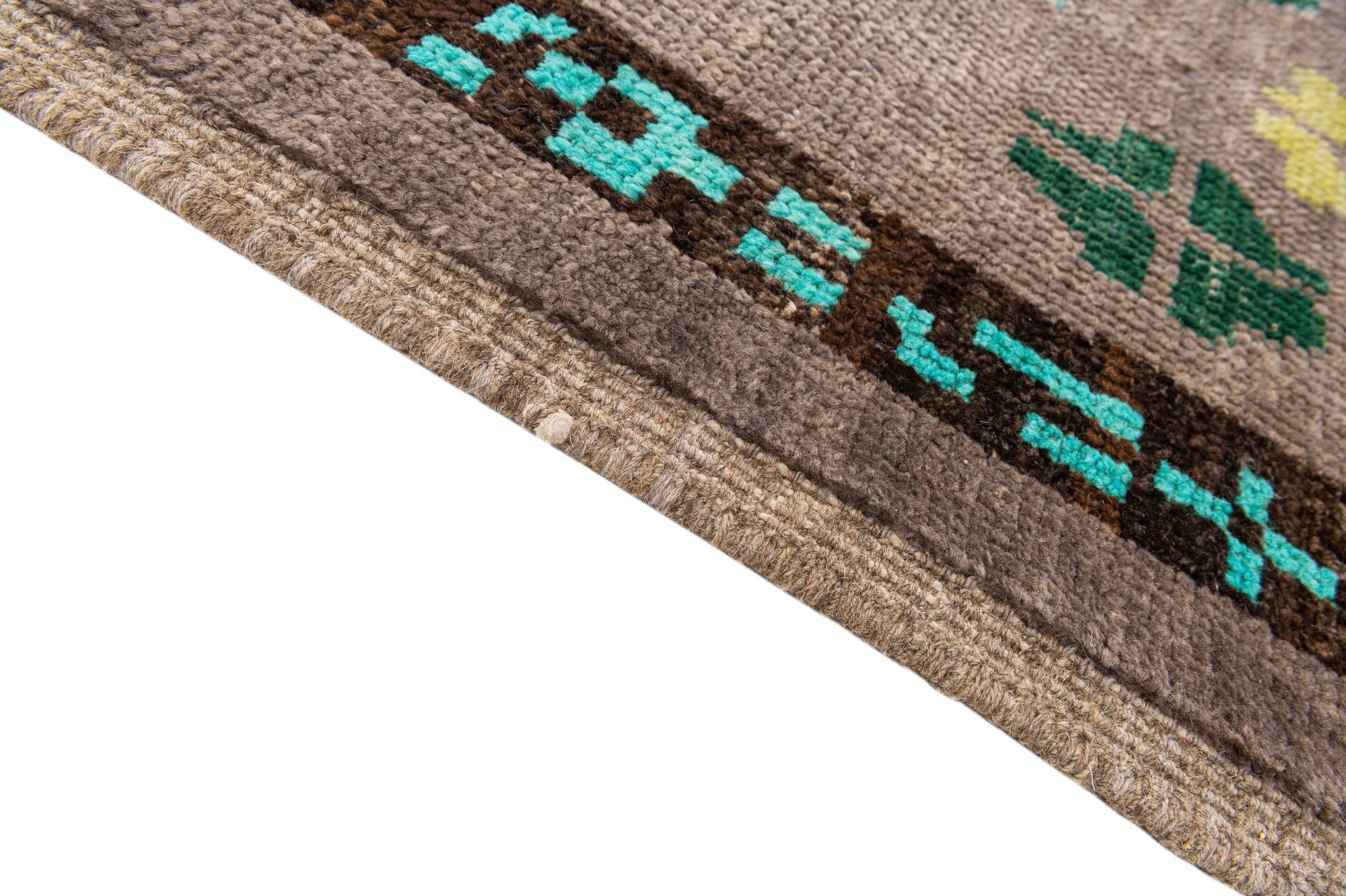 9' 9 x 12' Hand Knotted Moroccan Wool Rug