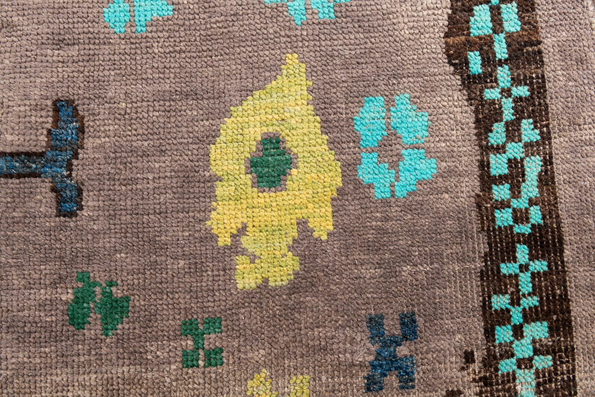 9' 9 x 12' Hand Knotted Moroccan Wool Rug