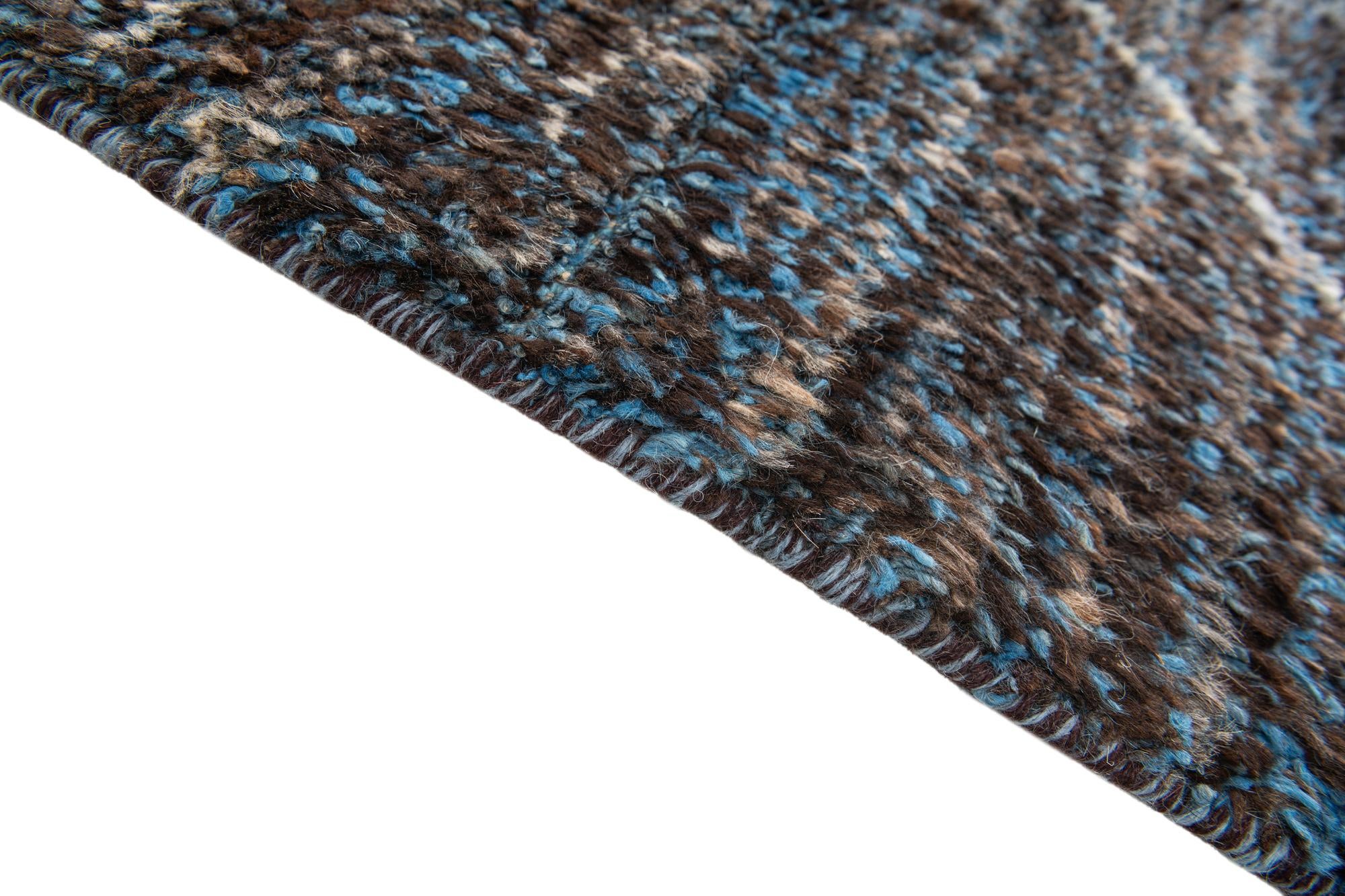 5' 10 x 9' 4 Hand Knotted Moroccan Wool Rug