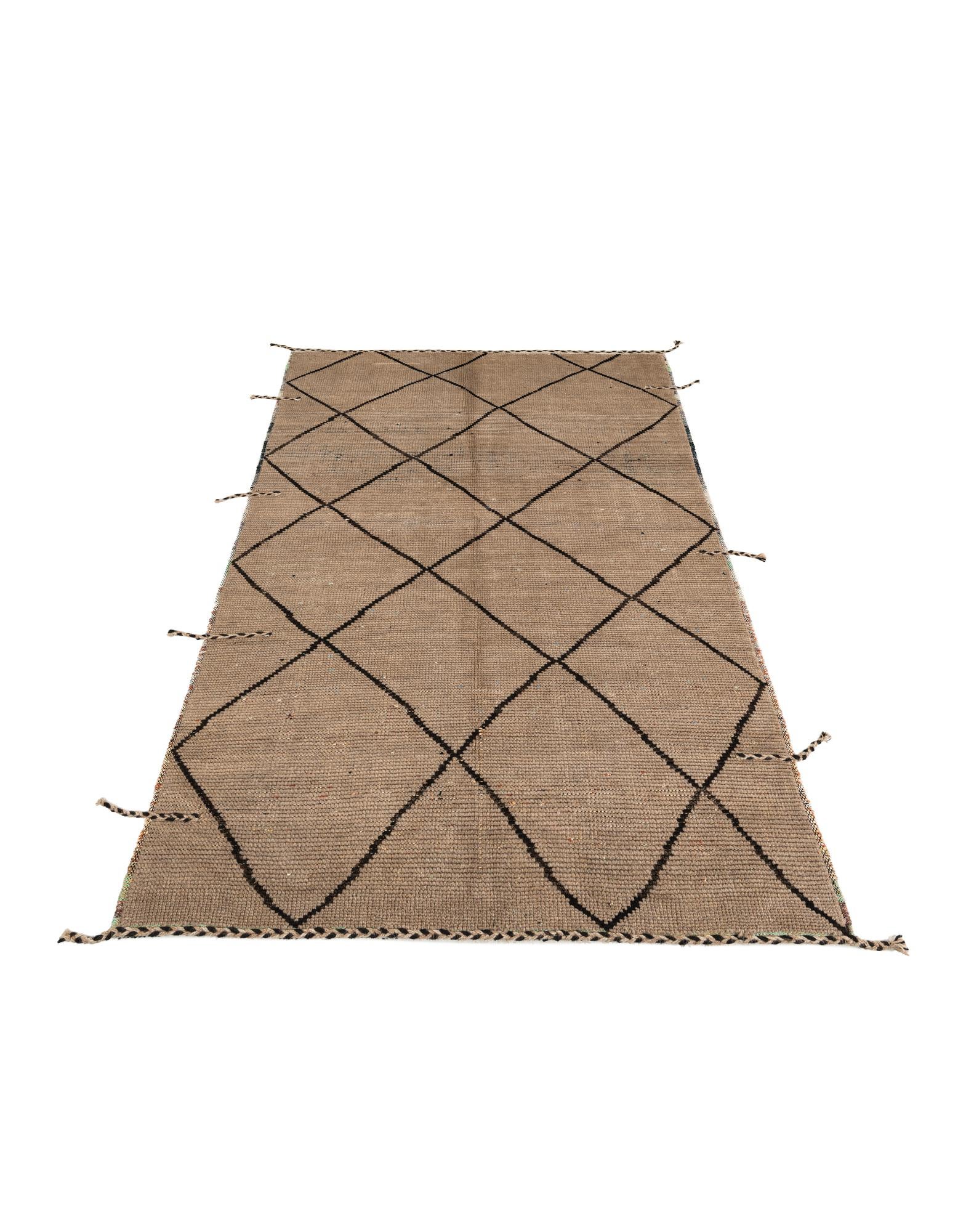 5' 2 x 8' 3 Hand Knotted Moroccan Wool Rug