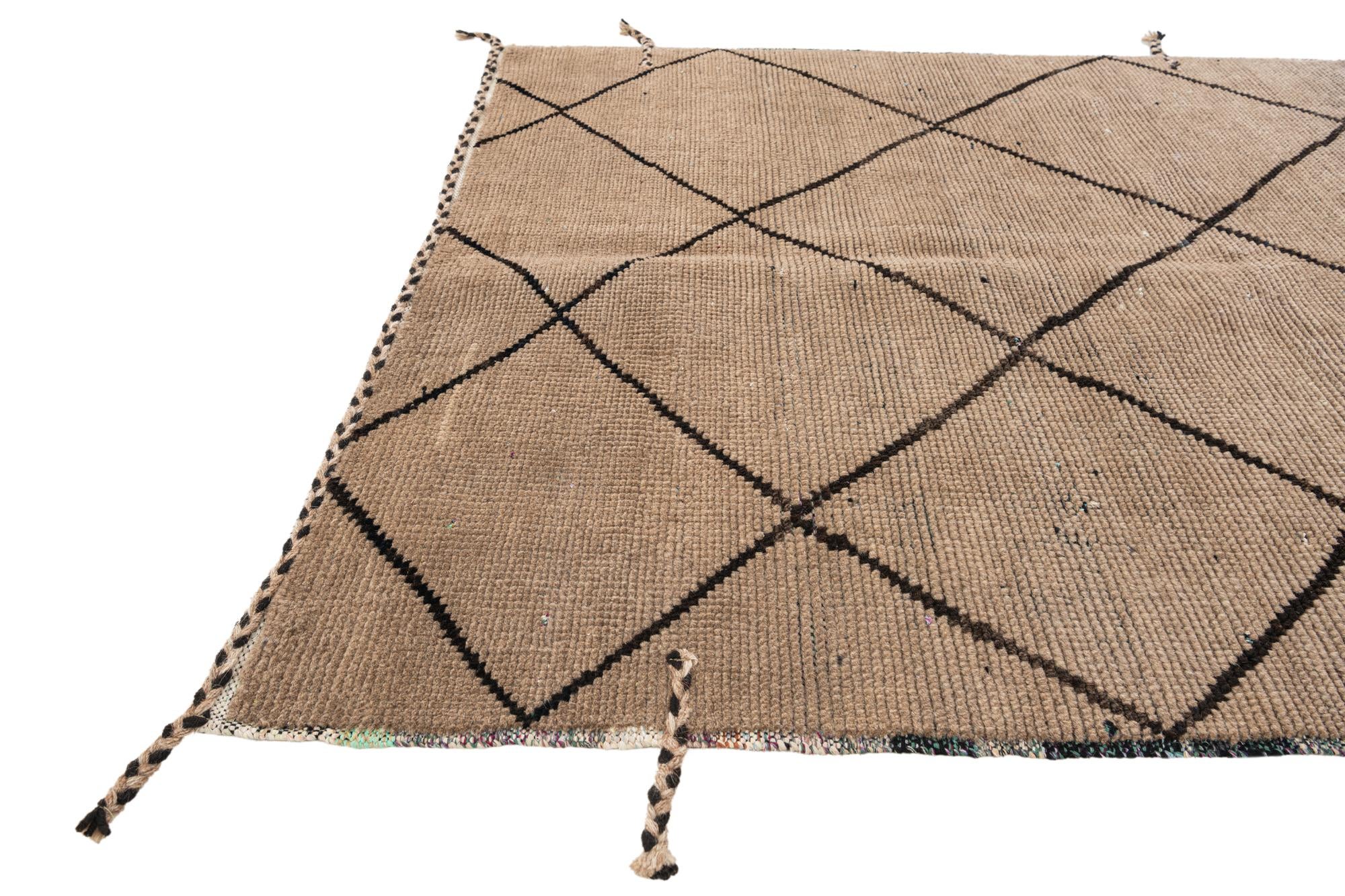 5' 2 x 8' 3 Hand Knotted Moroccan Wool Rug