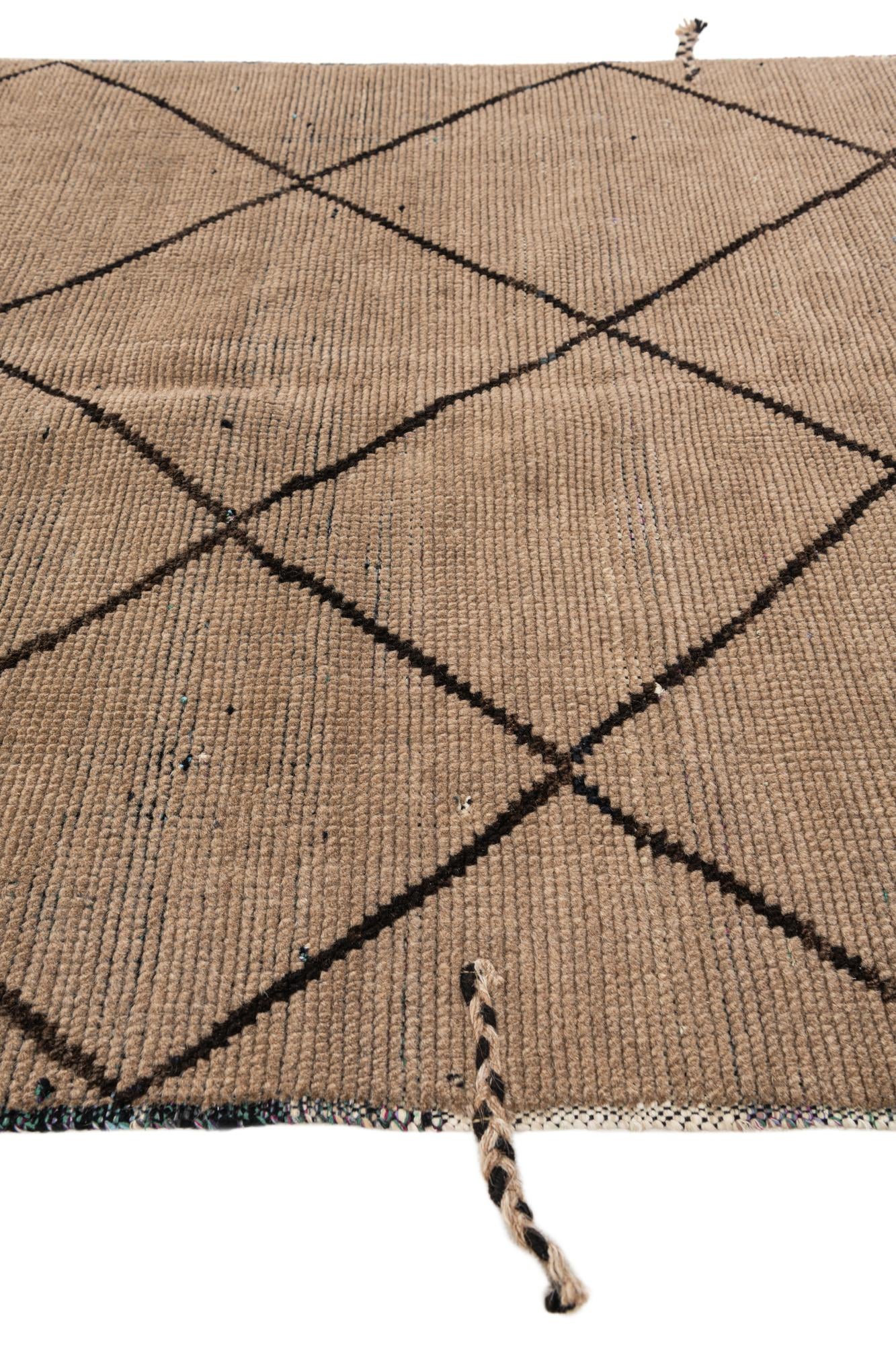 5' 2 x 8' 3 Hand Knotted Moroccan Wool Rug