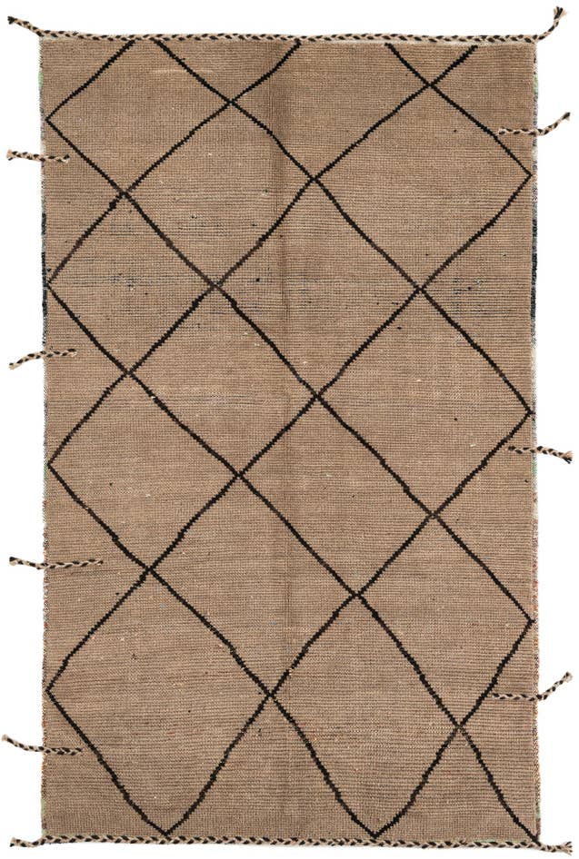 Detail image of 5' 2 x 8' 3 Hand Knotted Moroccan Wool Rug