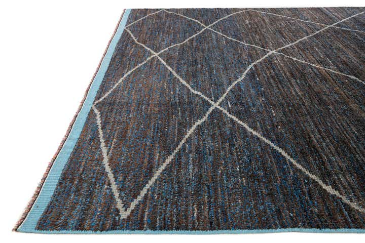 8' 8 x 12' 4 Hand Knotted Moroccan Wool Rug