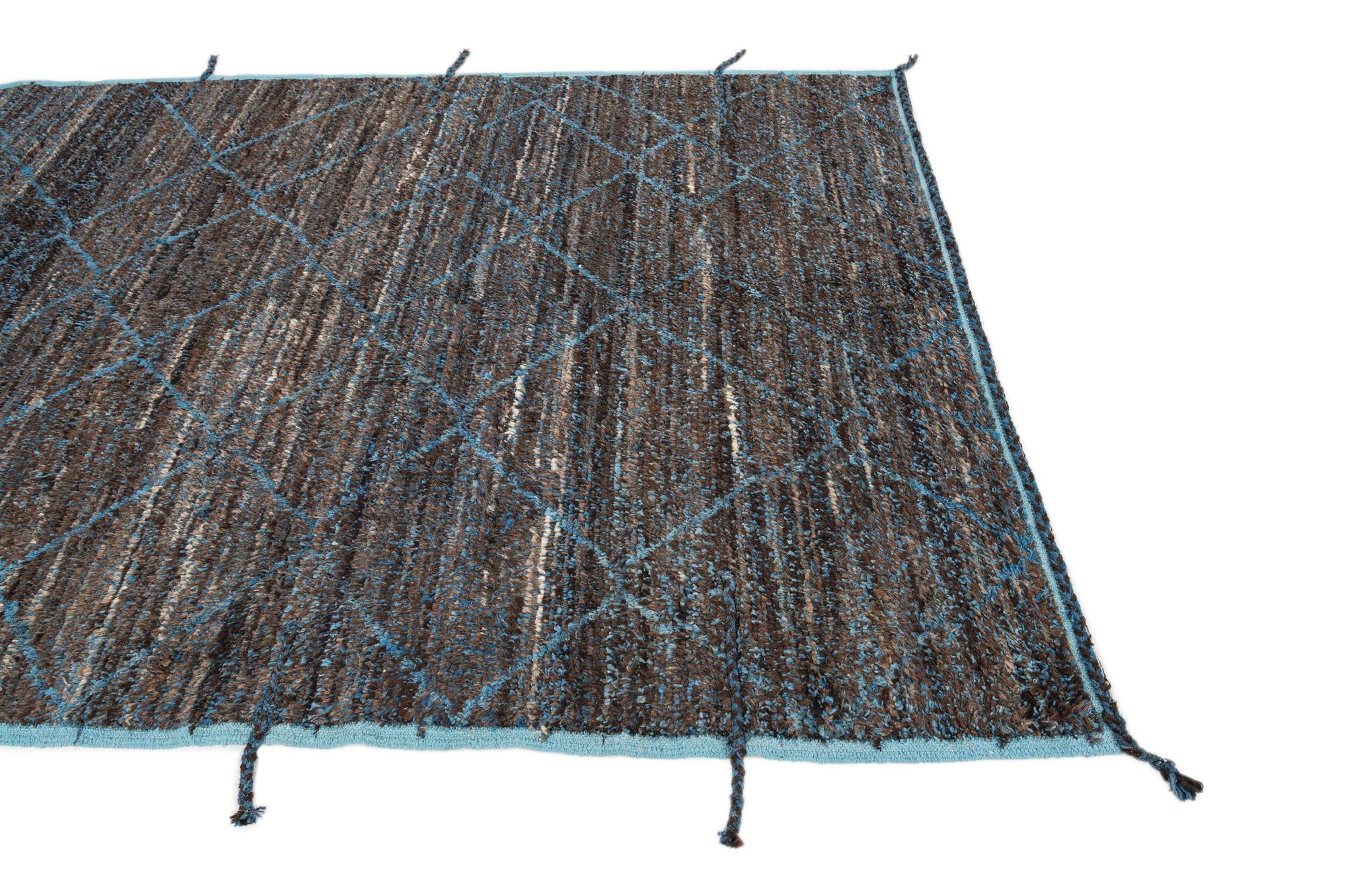 6' 2 x 9' 3 Hand Knotted Moroccan Wool Rug