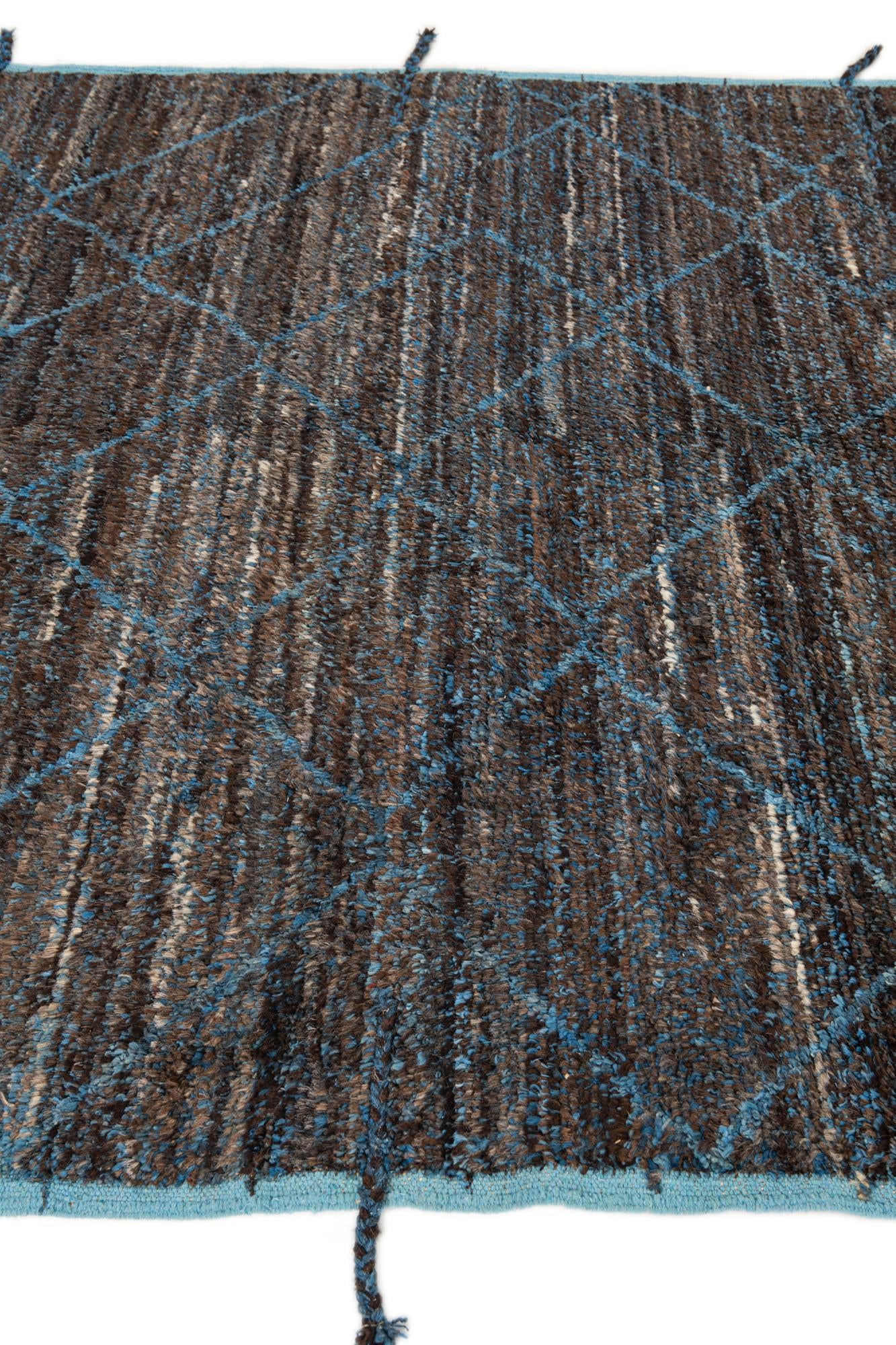 6' 2 x 9' 3 Hand Knotted Moroccan Wool Rug