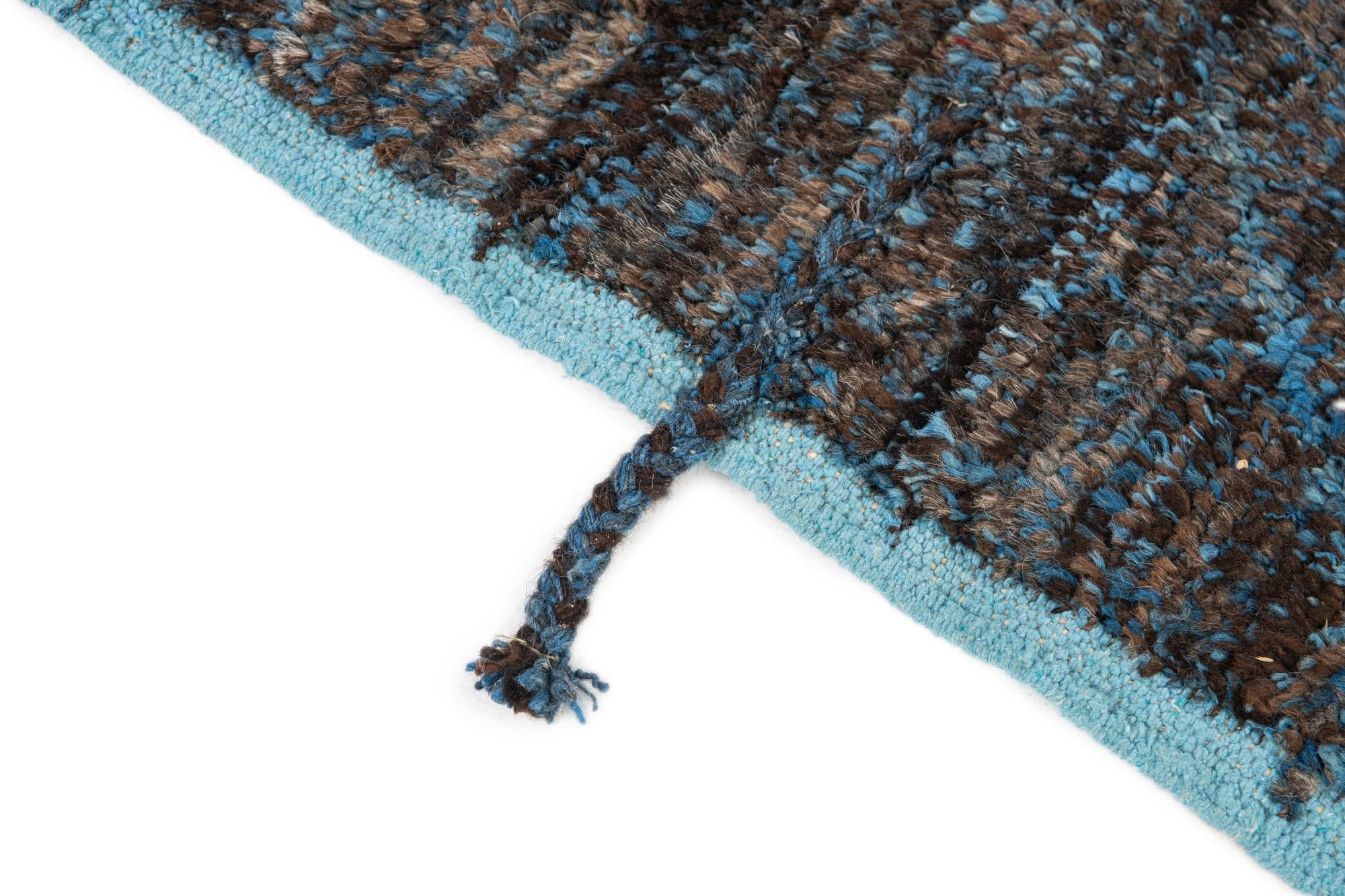 6' 2 x 9' 3 Hand Knotted Moroccan Wool Rug