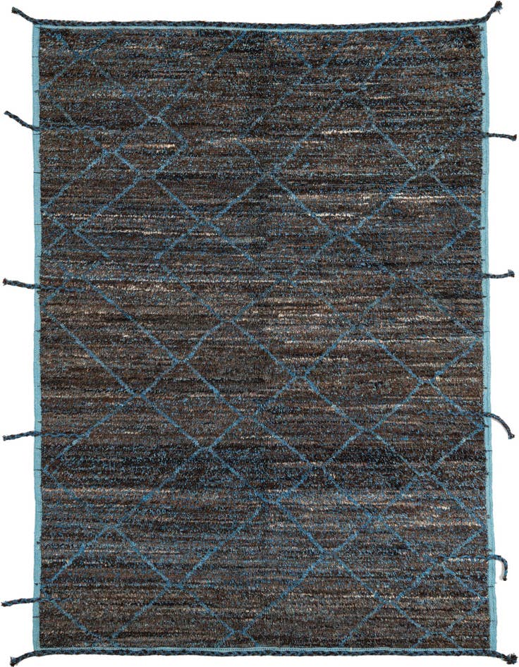 Detail image of 6' 2 x 9' 3 Hand Knotted Moroccan Wool Rug