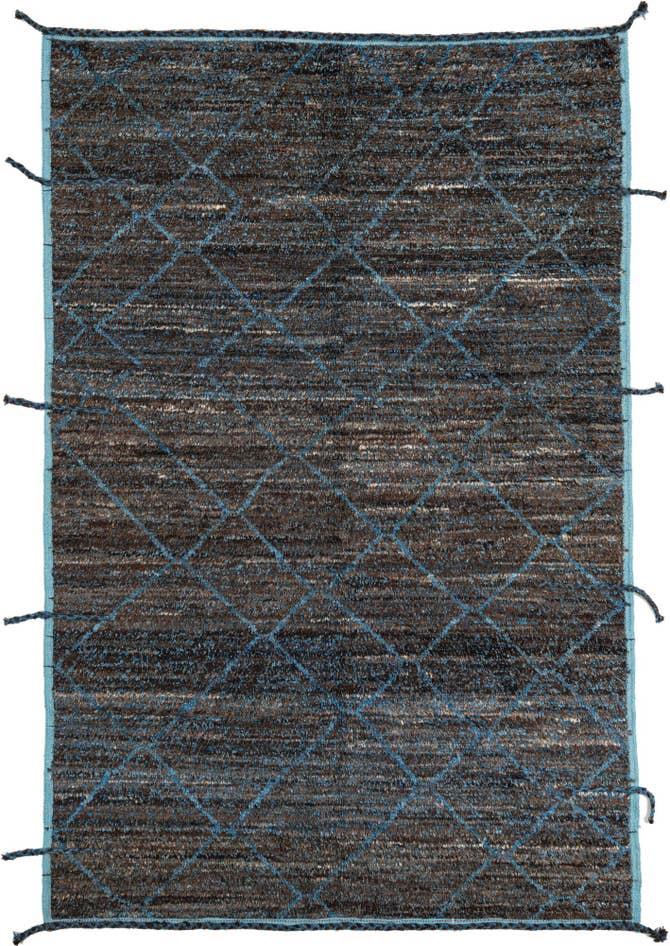 Detail image of 6' 2 x 9' 3 Hand Knotted Moroccan Wool Rug