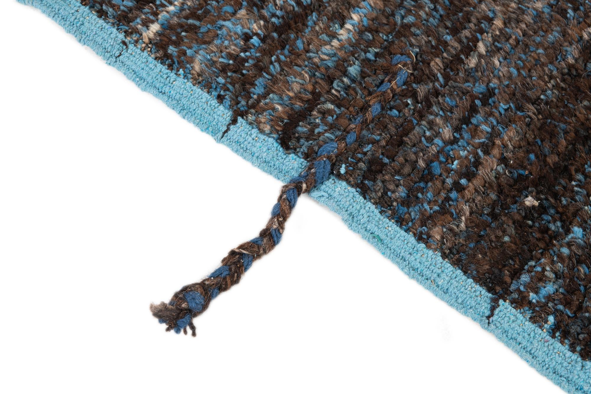 6' 1 x 9' 2 Hand Knotted Moroccan Wool Rug