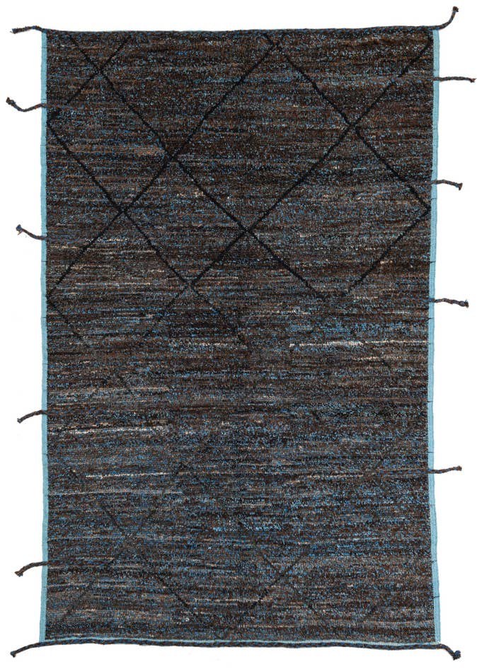 Detail image of 6' 1 x 9' 2 Hand Knotted Moroccan Wool Rug