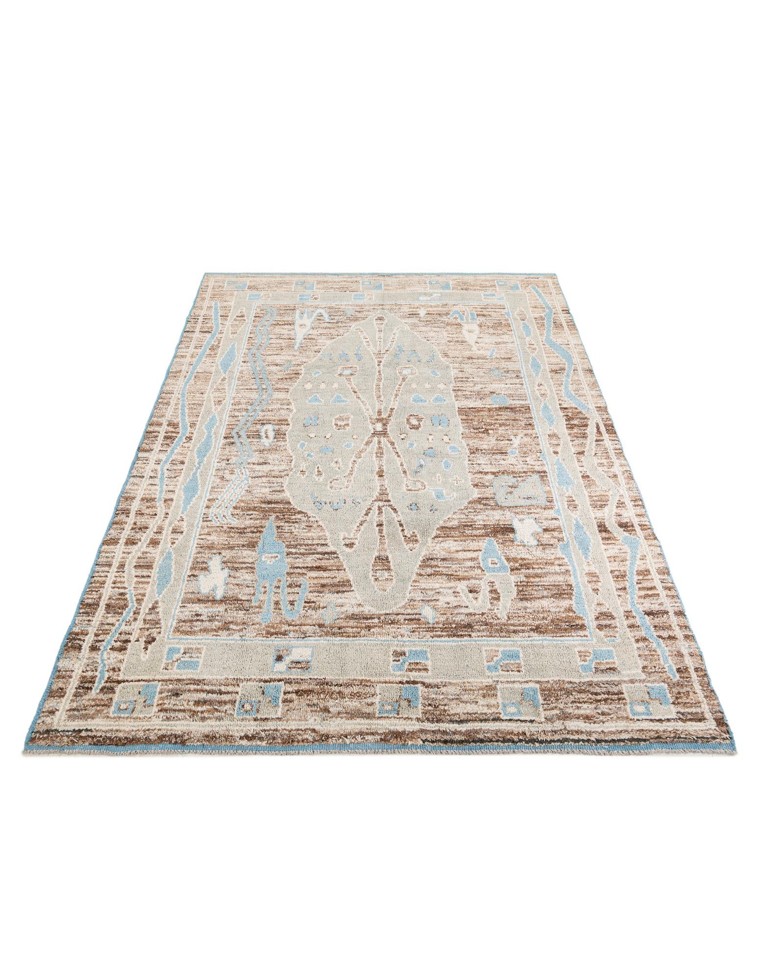 8' 9 x 12' 3 Hand Knotted Moroccan Wool Rug