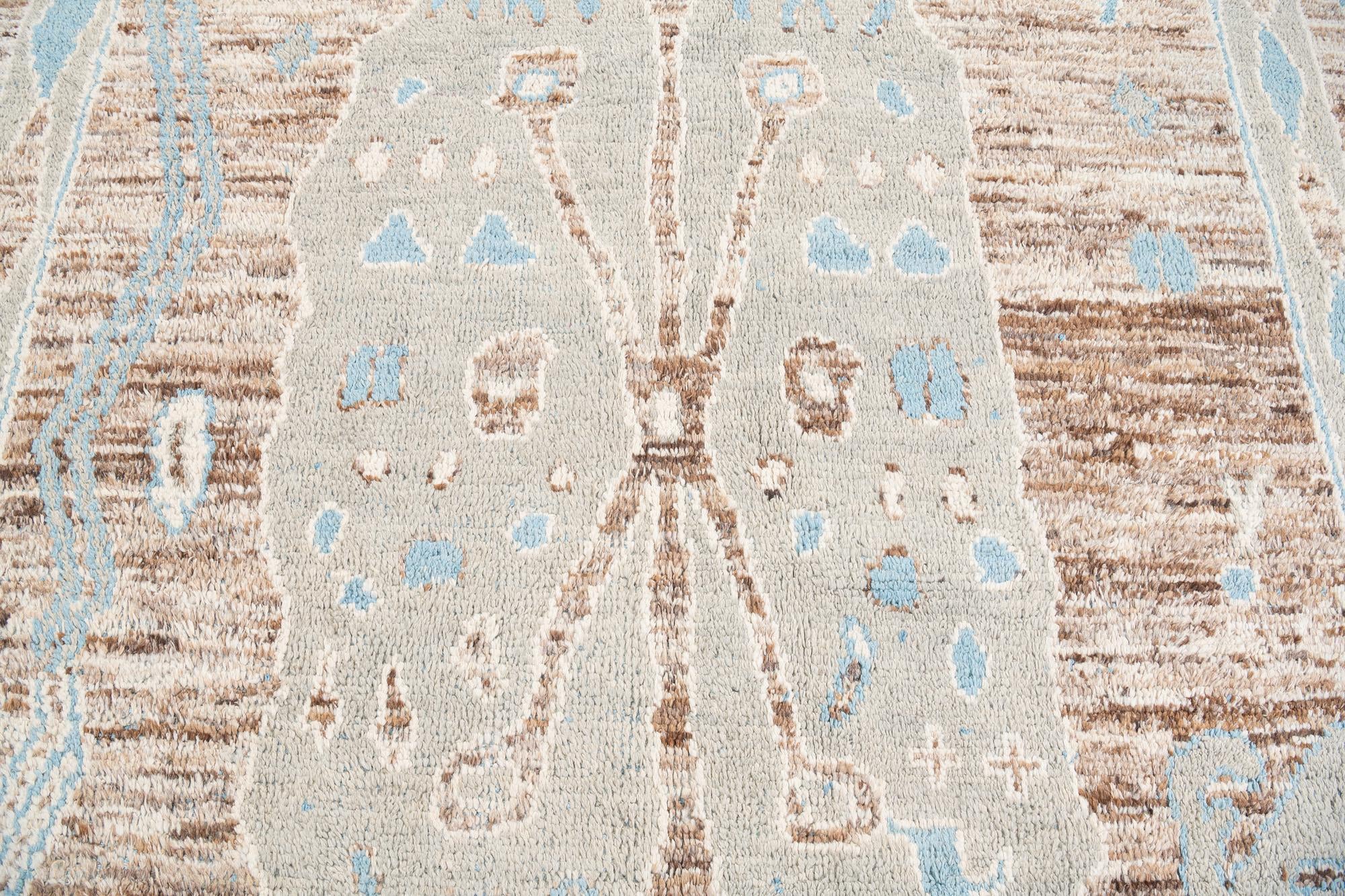 8' 9 x 12' 3 Hand Knotted Moroccan Wool Rug