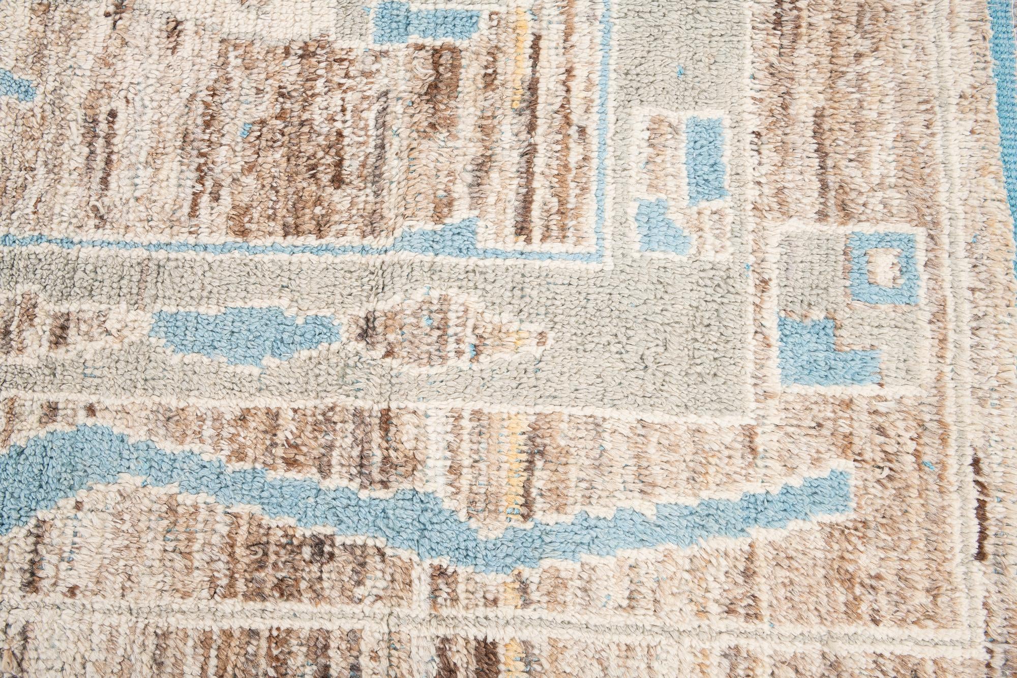 8' 9 x 12' 3 Hand Knotted Moroccan Wool Rug