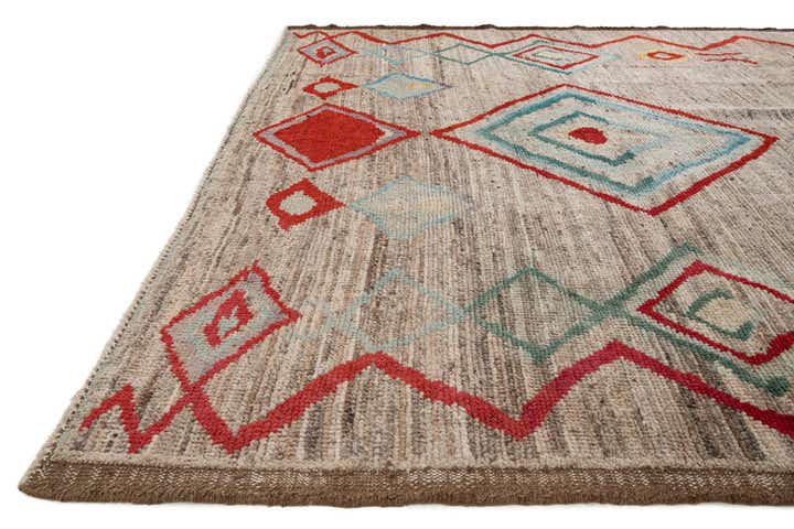 8' 2 x 10' 3 Hand Knotted Moroccan Wool Rug