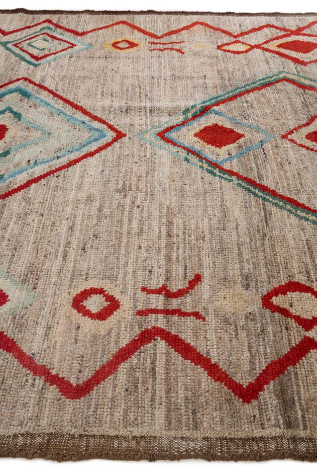 Detail image of 8' 2 x 10' 3 Hand Knotted Moroccan Wool Rug