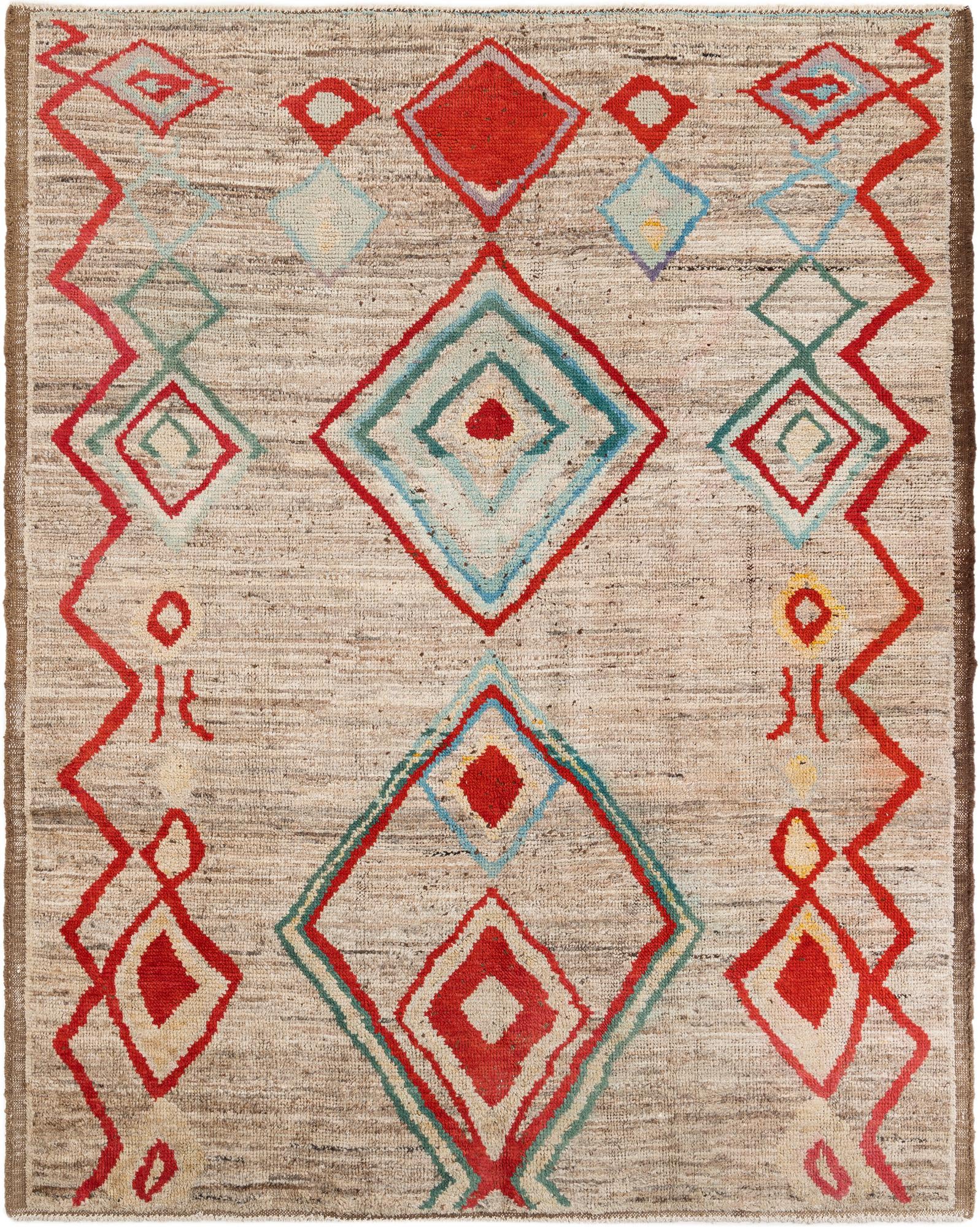 8' 2 x 10' 3 Hand Knotted Moroccan Wool Rug