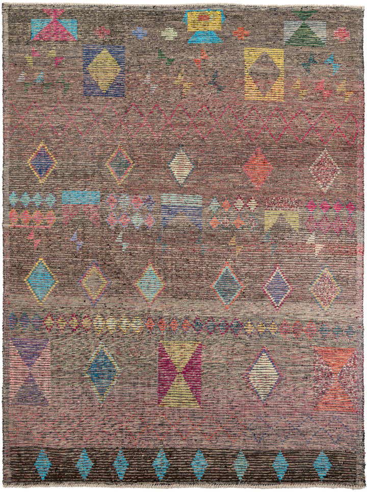 9' 6 x 12' 7 Hand Knotted Moroccan Wool Rug