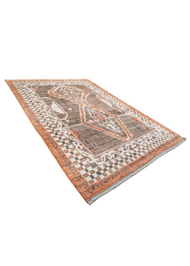 9' x 12' 5 Hand Knotted Moroccan Wool Rug