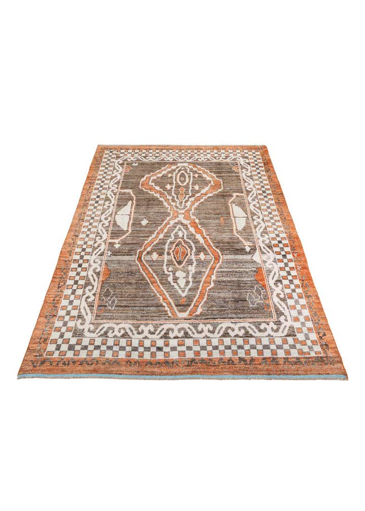 9' x 12' 5 Hand Knotted Moroccan Wool Rug