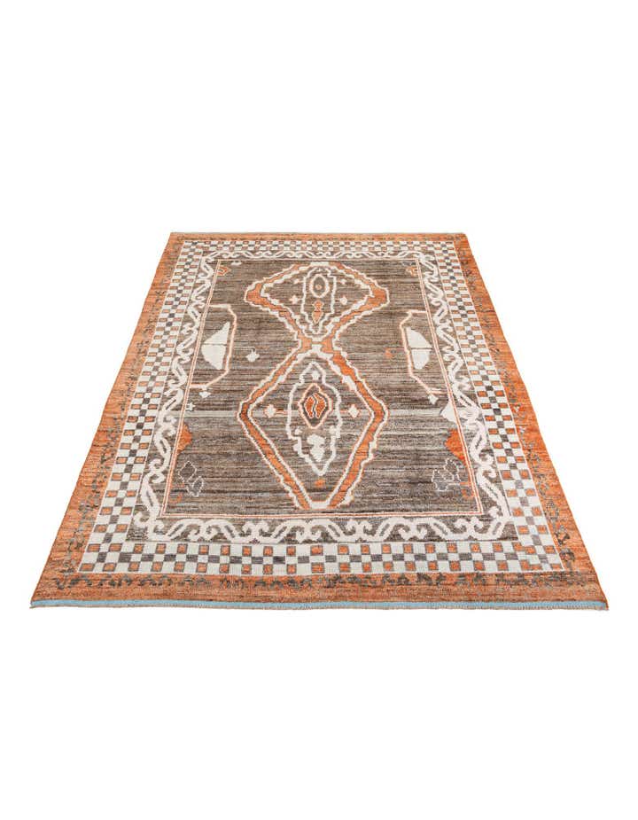 9' x 12' 5 Hand Knotted Moroccan Wool Rug