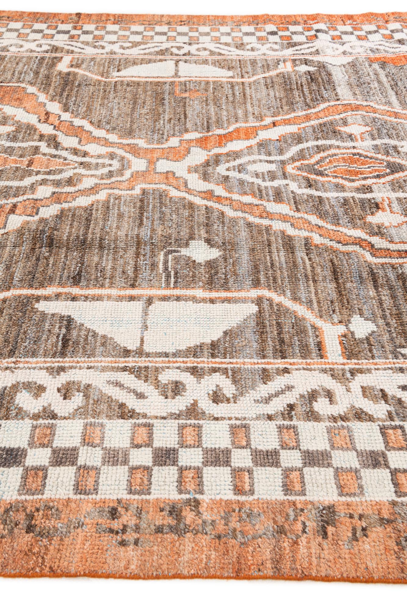 9' x 12' 5 Hand Knotted Moroccan Wool Rug