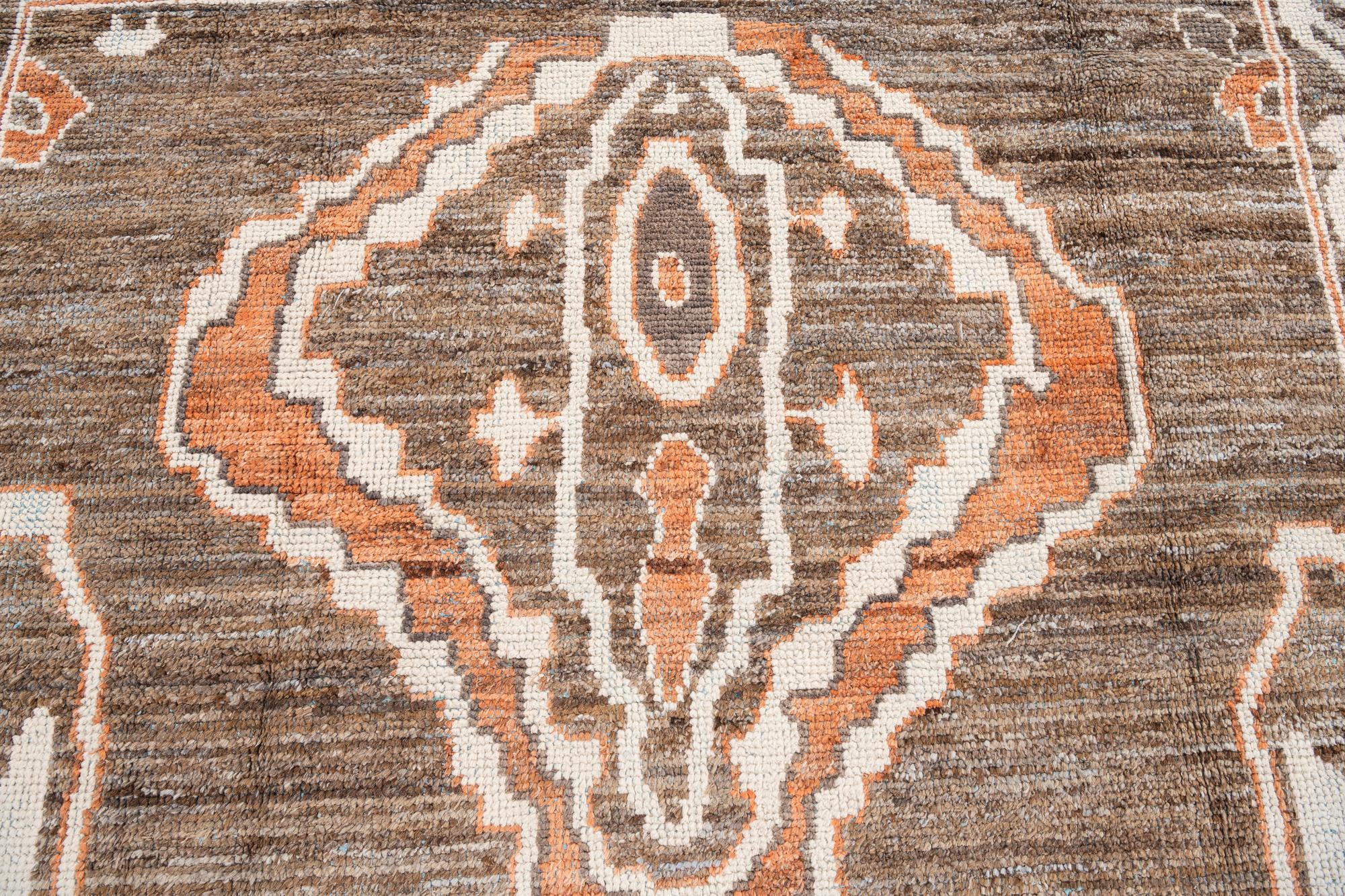 9' x 12' 5 Hand Knotted Moroccan Wool Rug