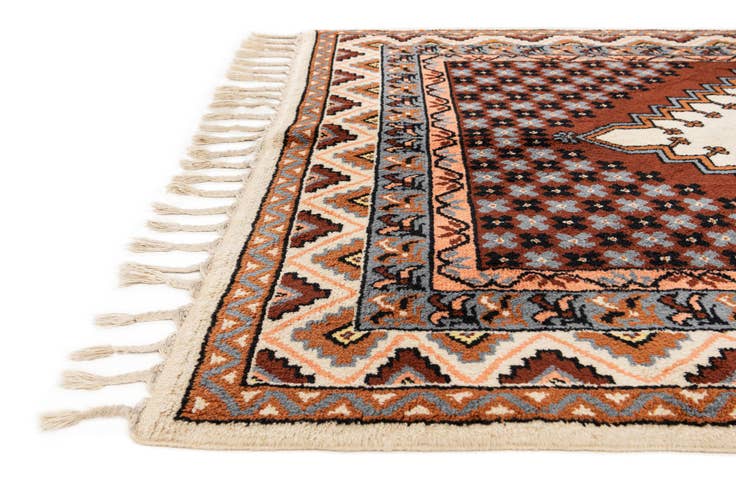 Detail image of 4' 11 x 8' Hand Knotted Moroccan Wool Rug