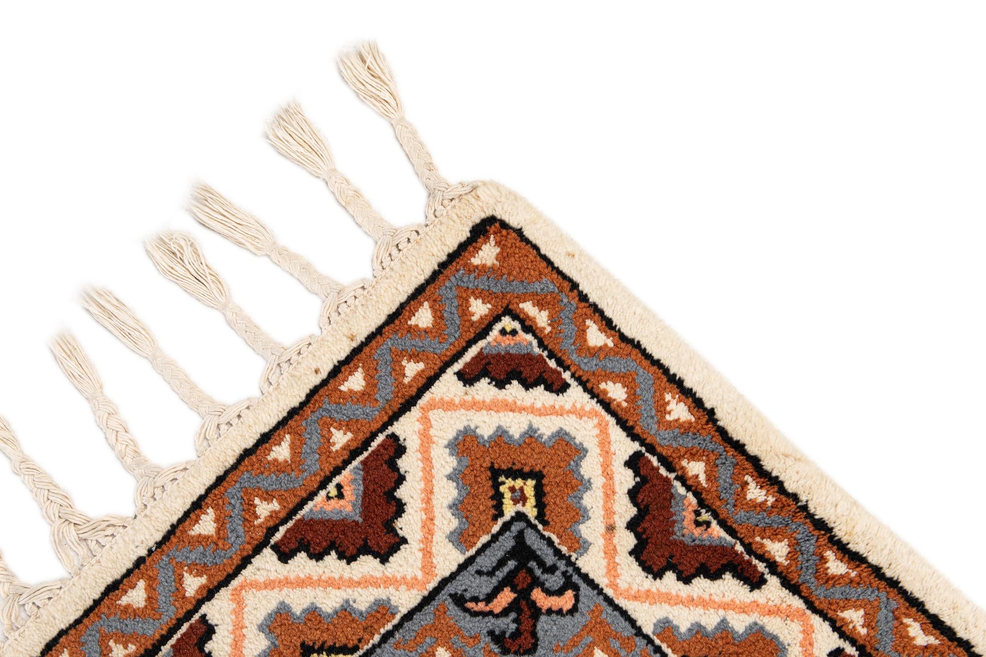 4' 11 x 8' Hand Knotted Moroccan Wool Rug