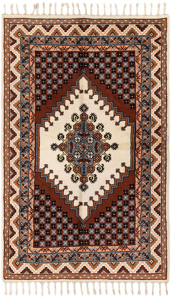 4' 11 x 8' Hand Knotted Moroccan Wool Rug