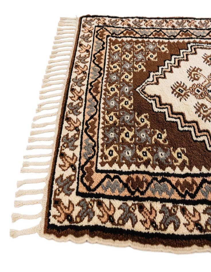 Detail image of 2' 9 x 4' 10  Hand Knotted Moroccan Wool Rug