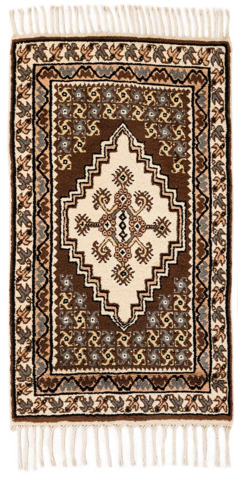 Detail image of 2' 9 x 4' 10 Hand Knotted Moroccan Wool Rug