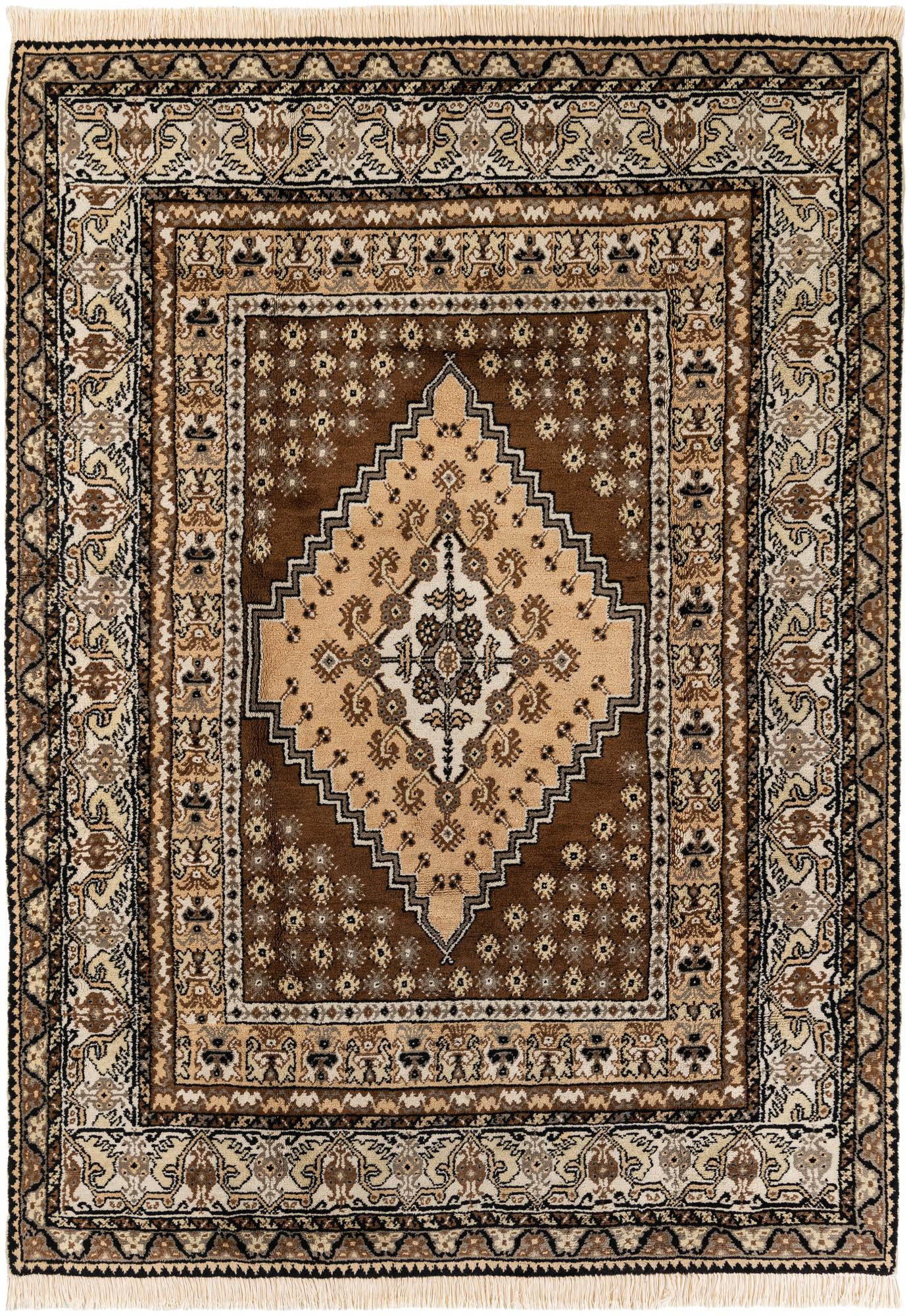6' 7 x 9' 3 Hand Knotted Moroccan Wool Rug