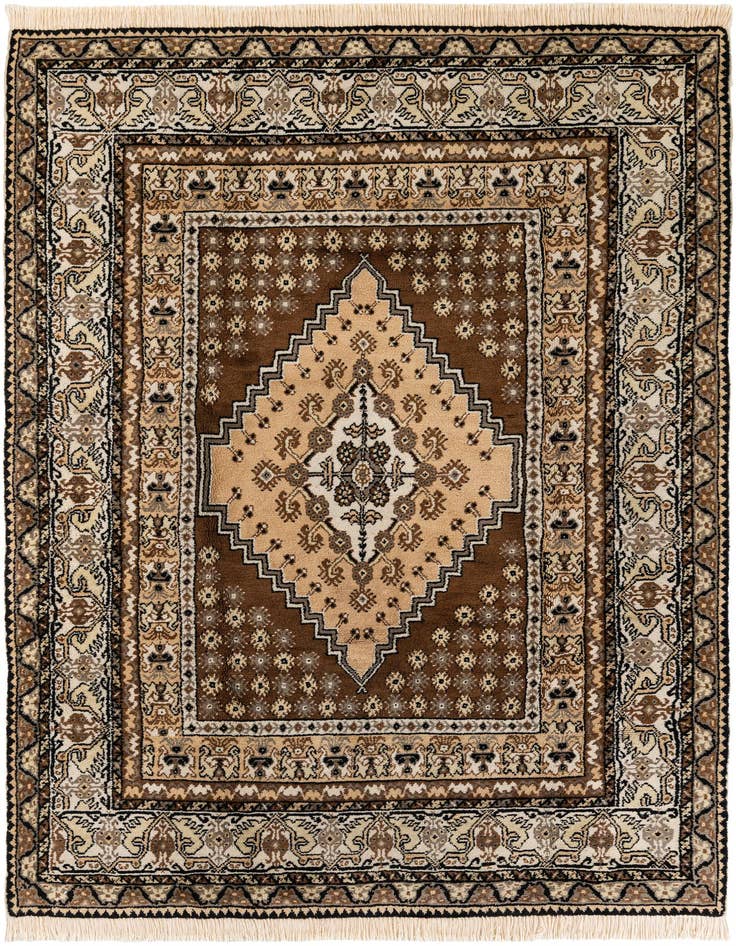 Detail image of 6' 7 x 9' 3 Hand Knotted Moroccan Wool Rug