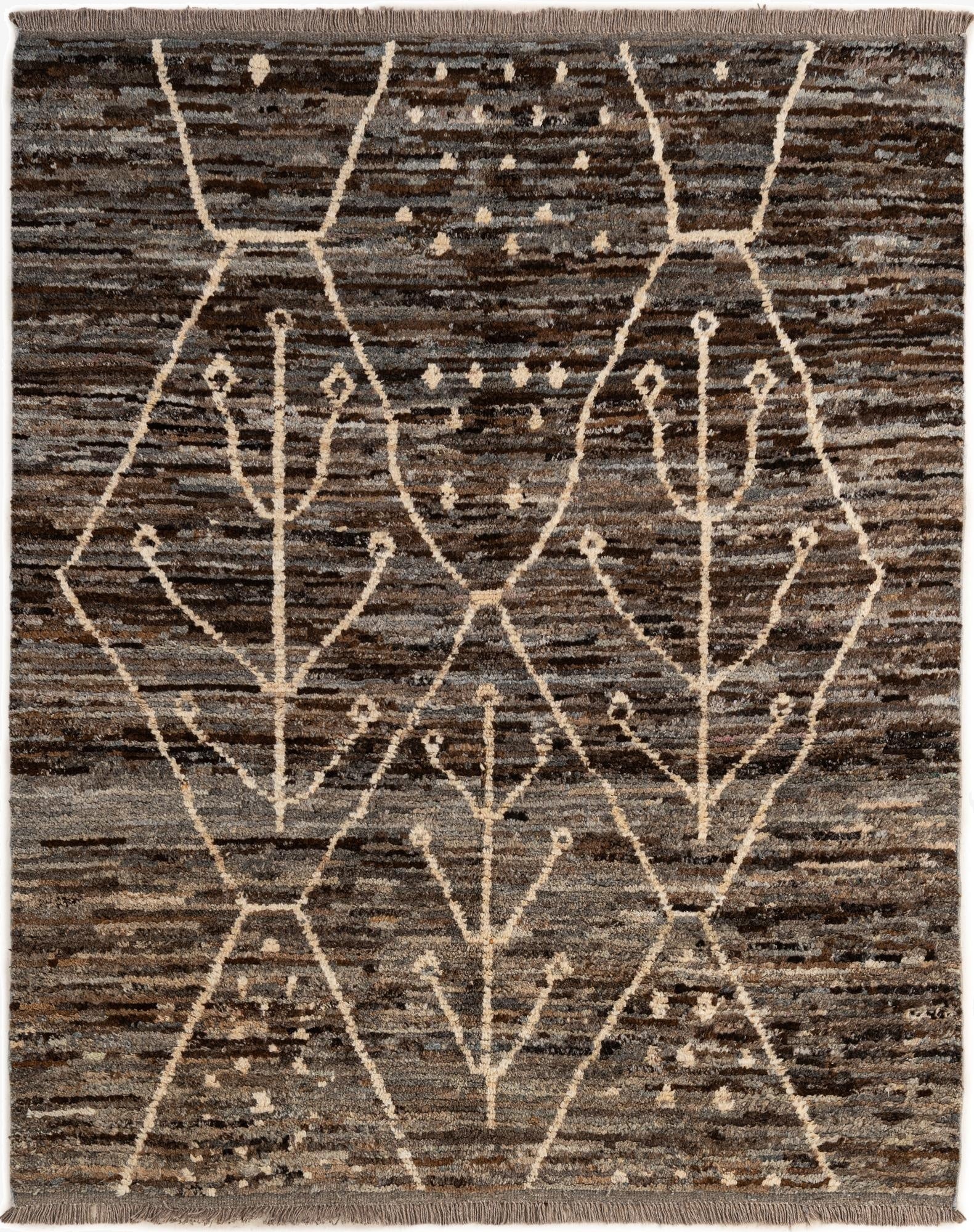 5' x 6' 4  Hand Knotted Moroccan Wool Rug