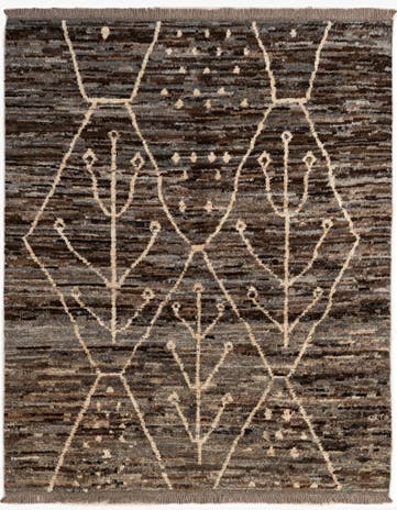 5' x 6' 4 Hand Knotted Moroccan Wool Rug