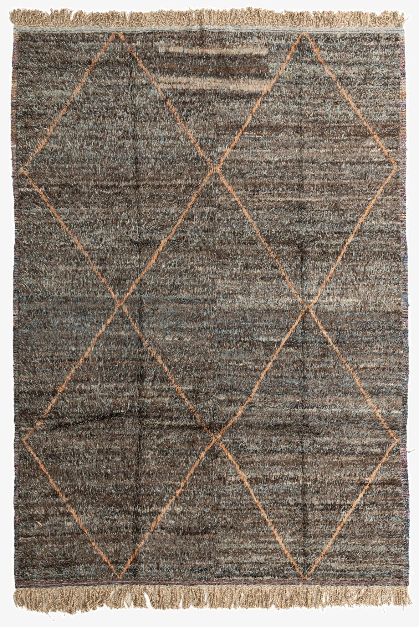 9' x 12' 7  Hand Knotted Moroccan Wool Rug