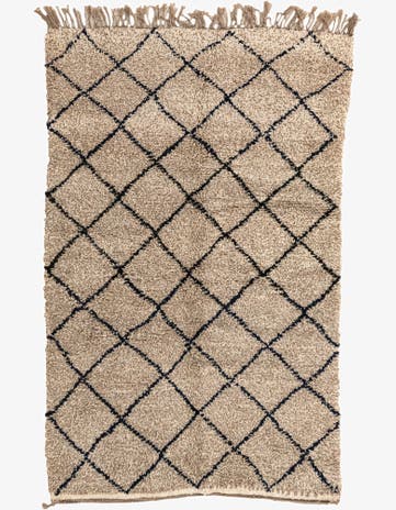 5' 3 x 8' Hand Knotted Moroccan Wool Rug