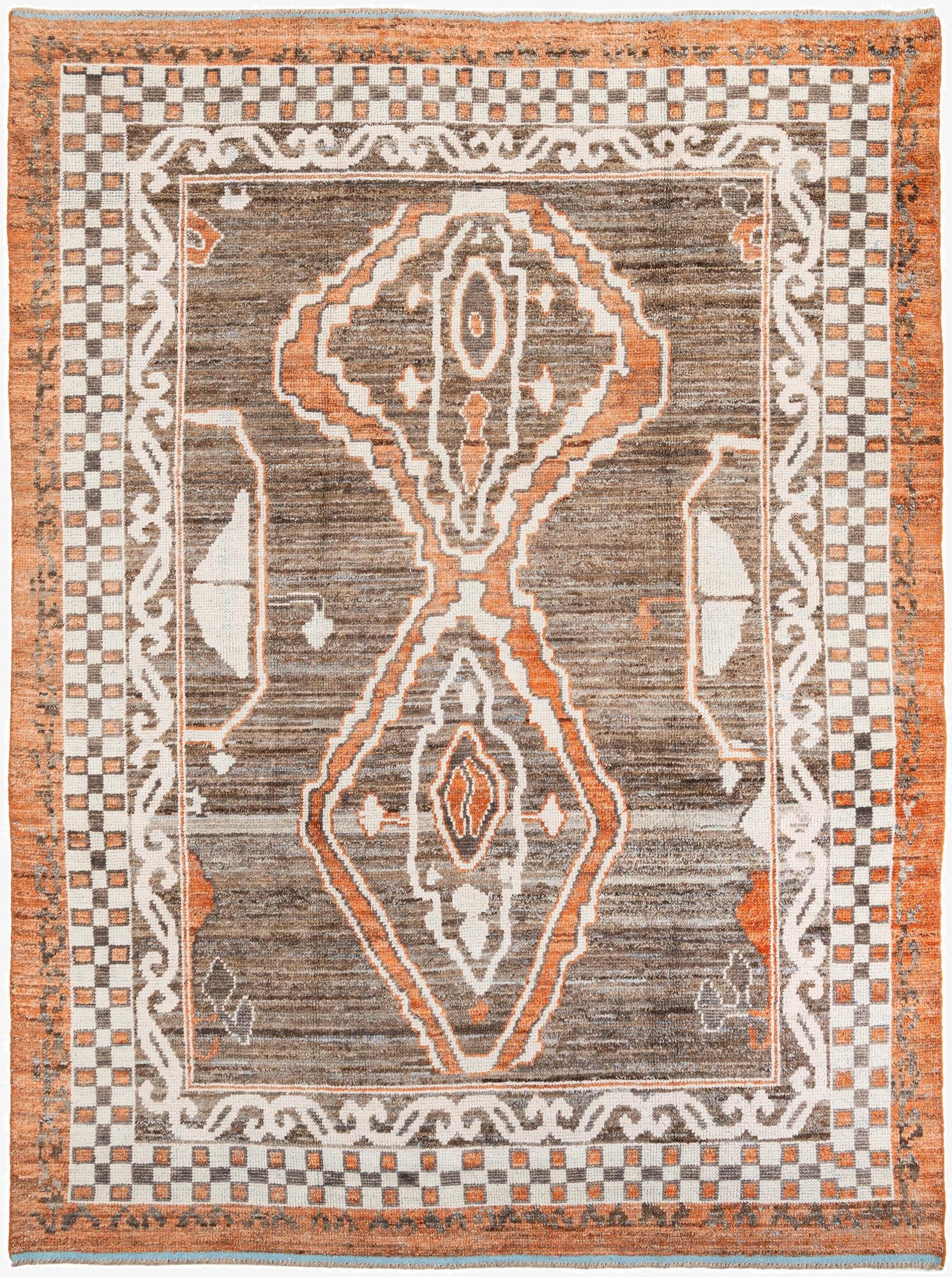 9' x 12' 5  Hand Knotted Moroccan Wool Rug