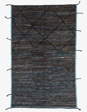 6' 1 x 9' 2 Hand Knotted Moroccan Wool Rug