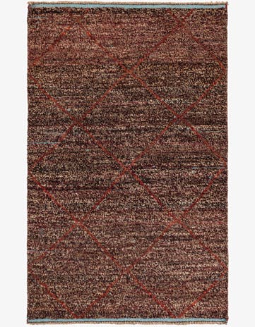 4' x 6' 3 Hand Knotted Moroccan Wool Rug