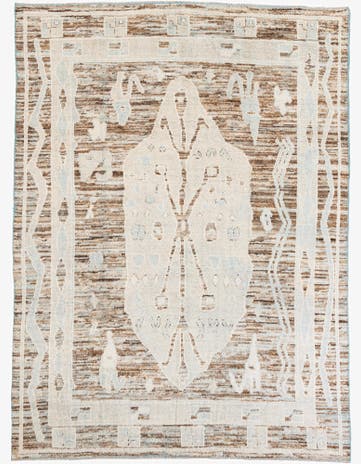8' 7 x 11' 8 Hand Knotted Moroccan Wool Rug