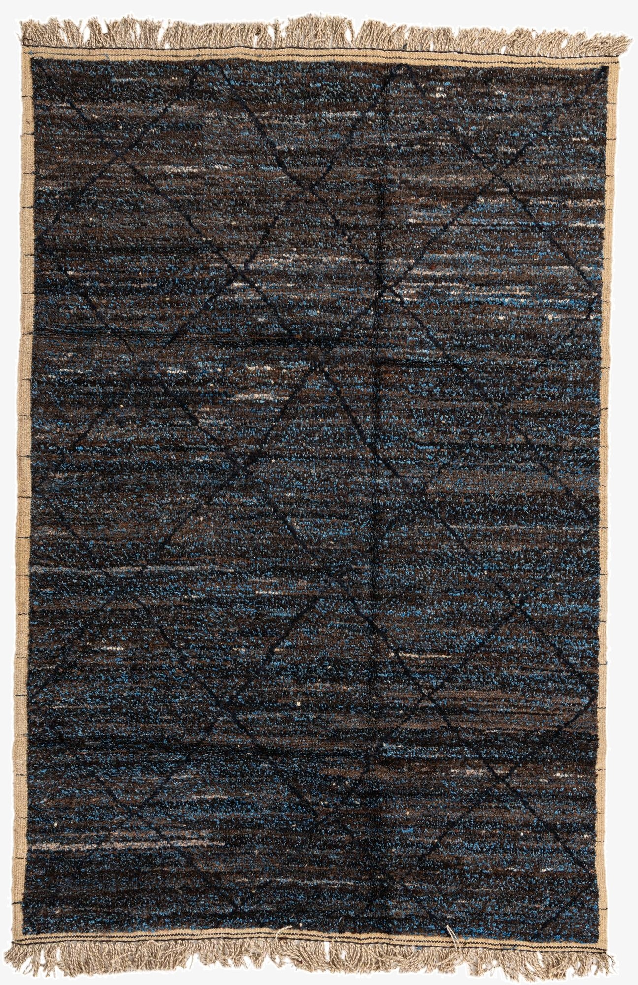 Primary image 6' 2 x 9' 3  Hand Knotted Moroccan Wool Rug