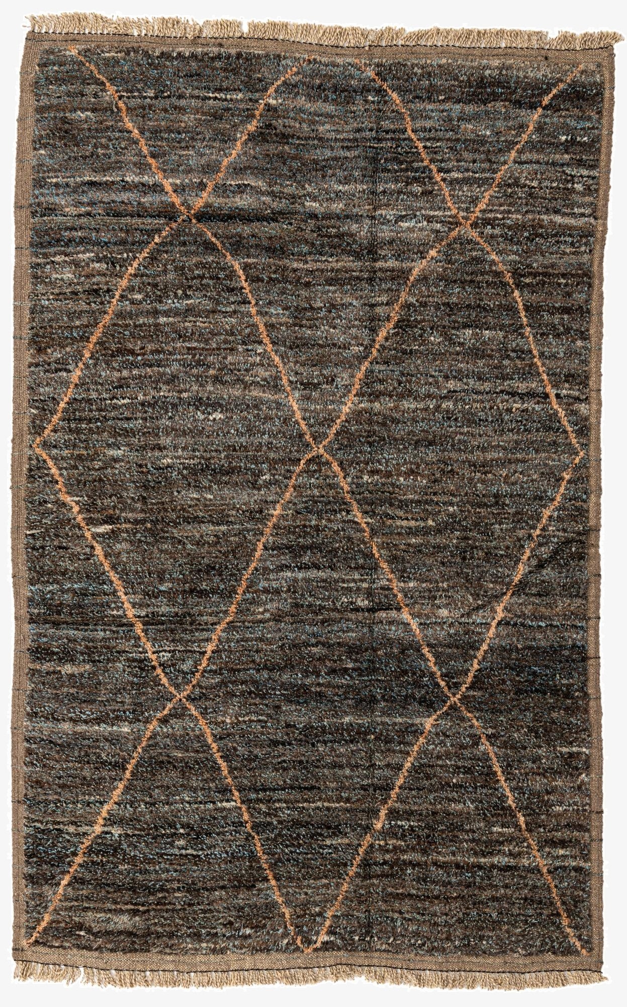 6' 1 x 9' 6  Hand Knotted Moroccan Wool Rug