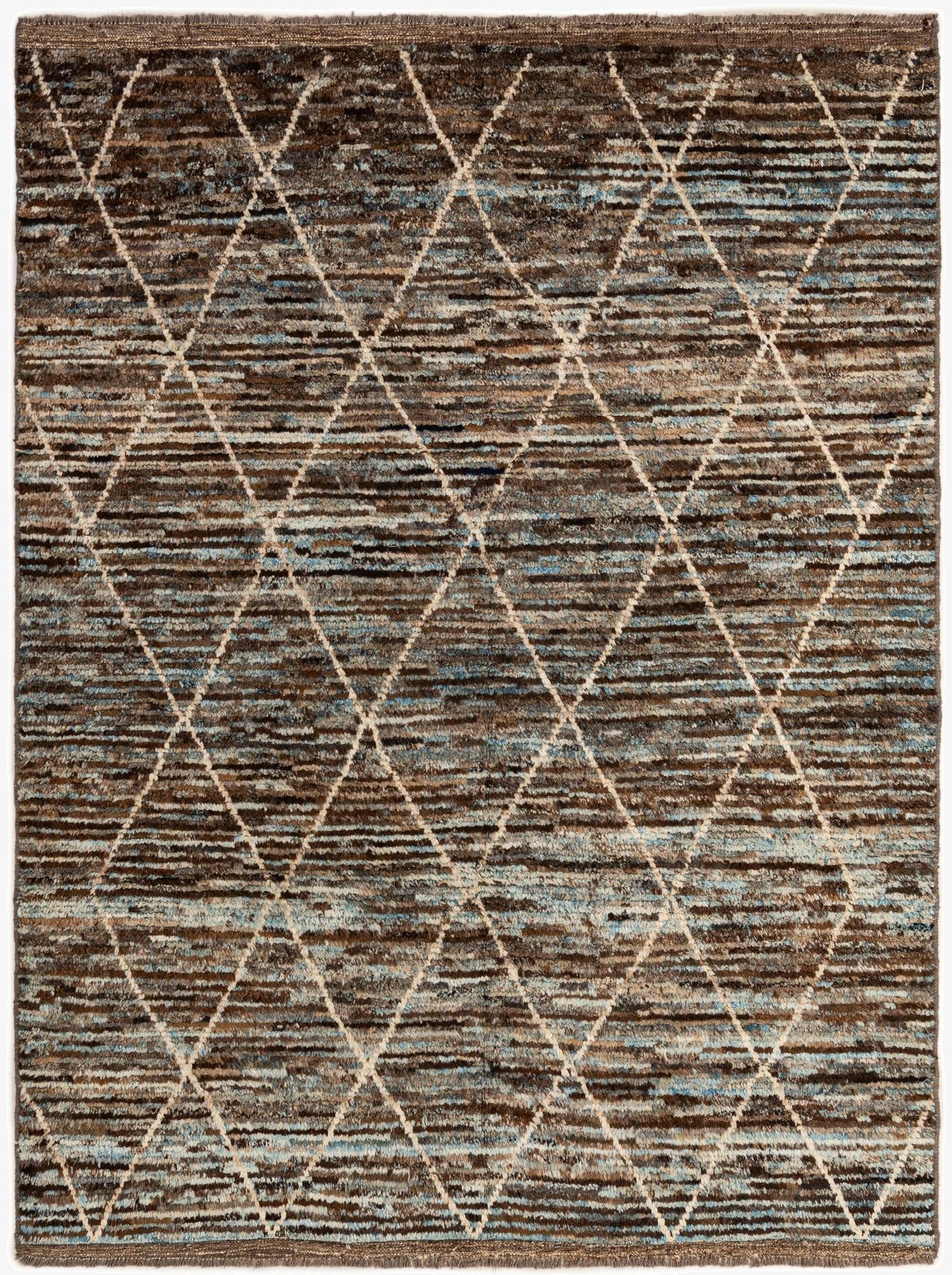 5' 11 x 7' 10  Hand Knotted Moroccan Wool Rug