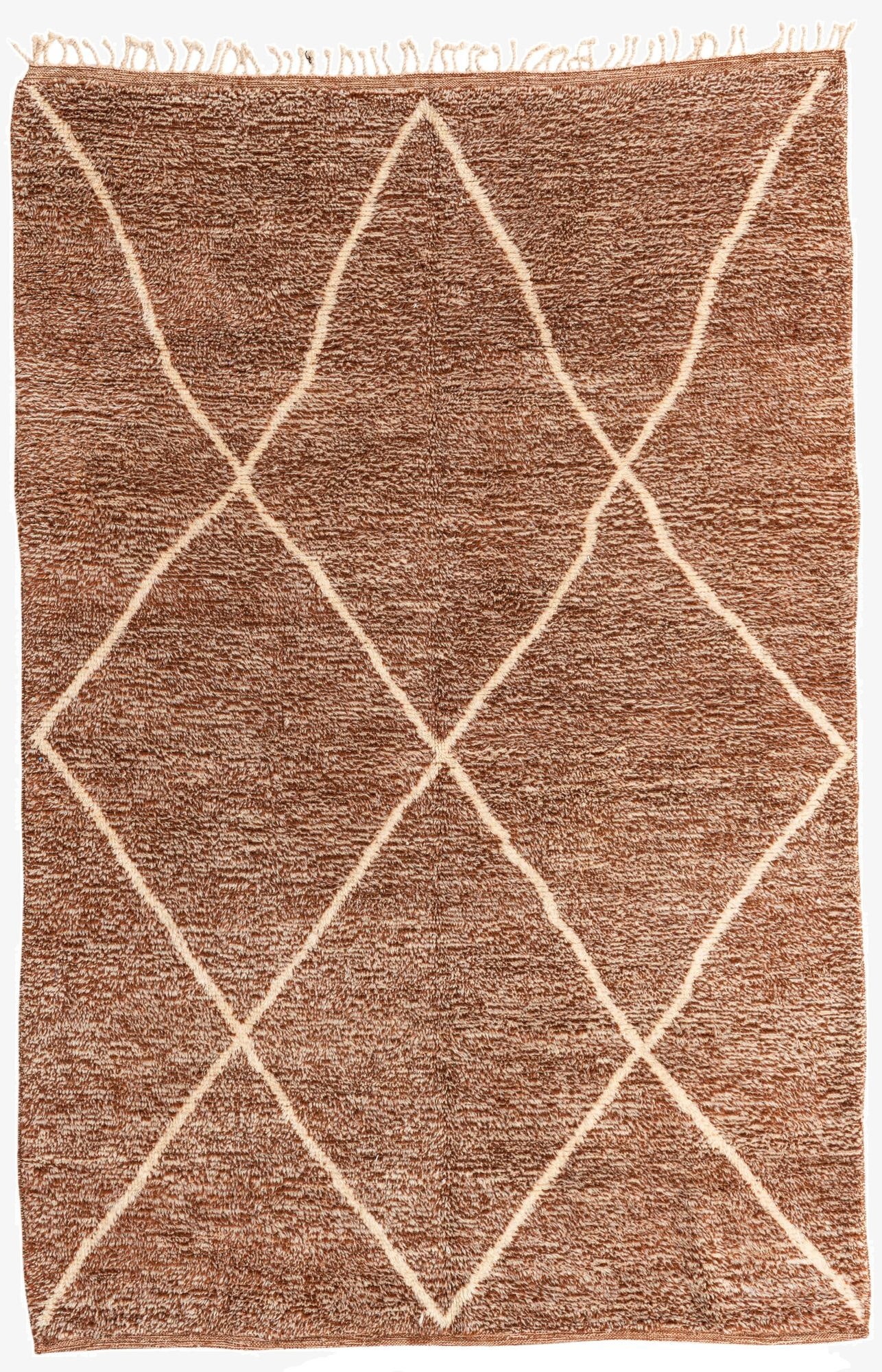 6' 6 x 10'  Hand Knotted Moroccan Wool Rug