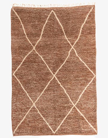 6' 6 x 10' Hand Knotted Moroccan Wool Rug