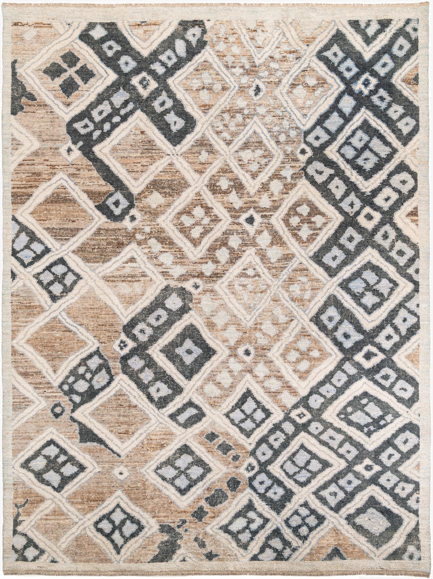 9' x 12'  Hand Knotted Moroccan Wool Rug